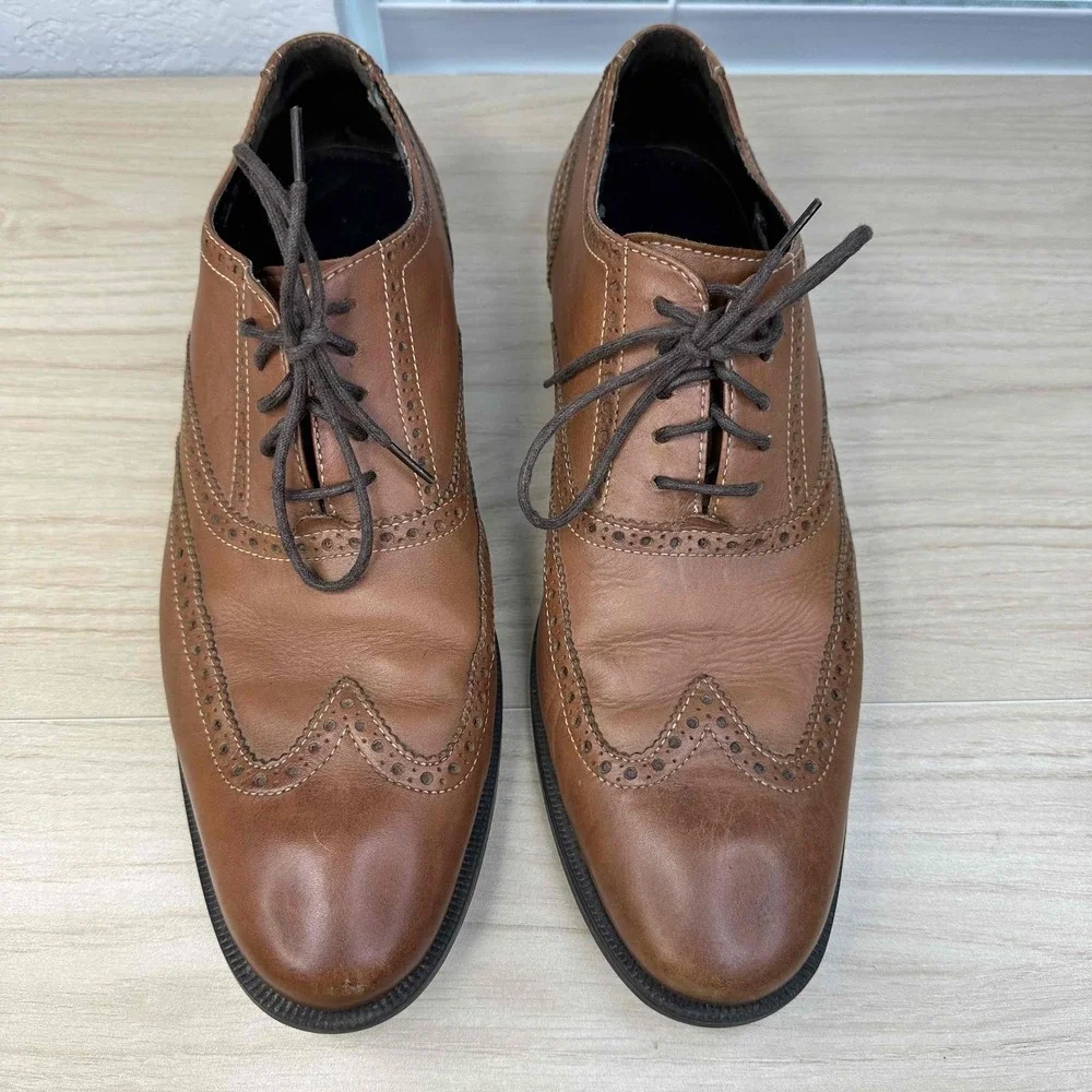Cole Haan Shoes Men's 10.5 M Brown Leather Wingtip Lace Up Oxford‎ Career Dressy